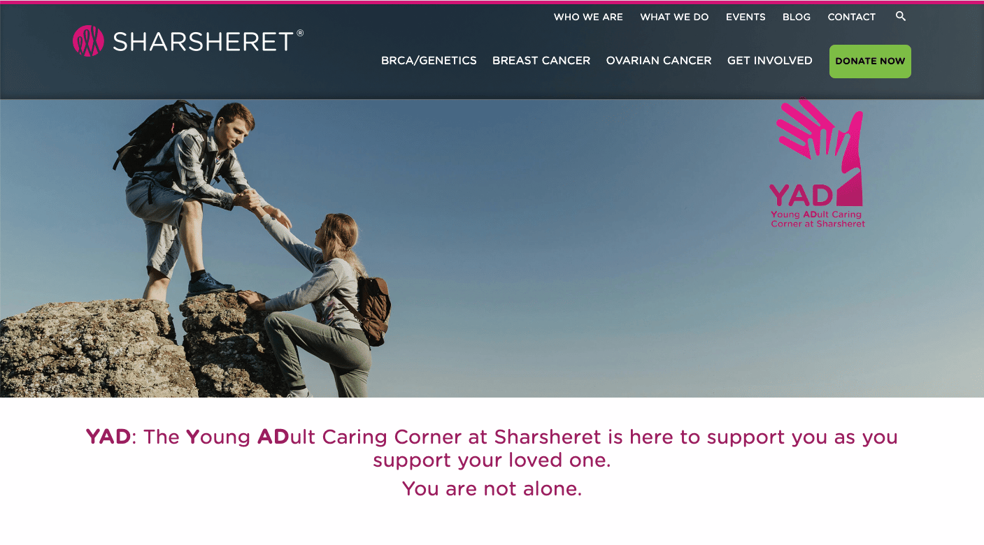 Sharsheret Adds Youth Page to Support All Generations Affected by Cancer