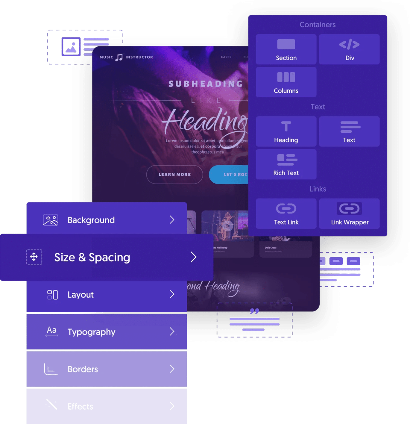 This is a screenshot of Oxygen, a WordPress visual builder.